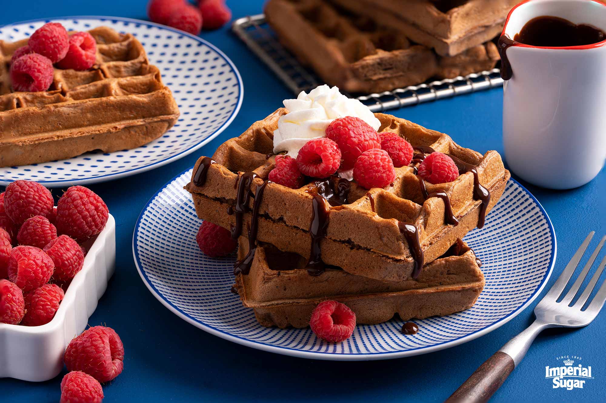 Chocolate Waffle Cake With Chocolate Coconut Whipped Cream & Banana Filling  And Raspberries Recipe | The Feedfeed