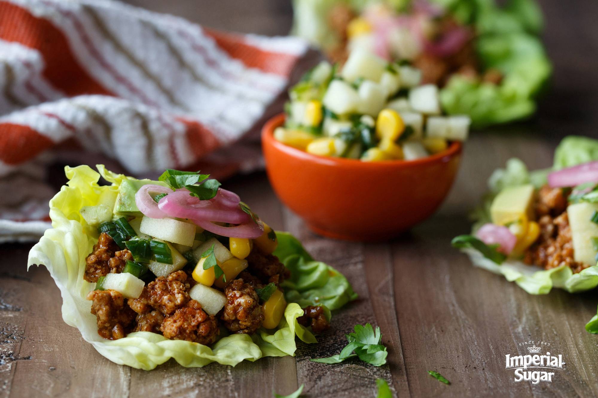 Cinnamon Chili Pork Lettuce Wraps with Apple Corn Salsa ...