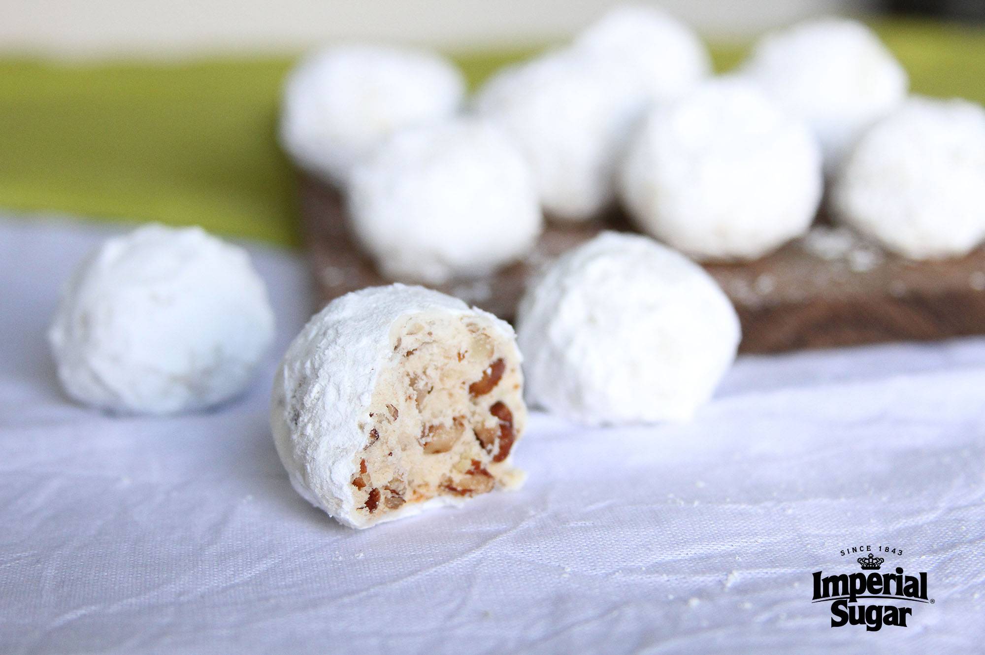 Pistachio Paste Stuffed, Pistachio Snowball Cookies - A Little Spoon