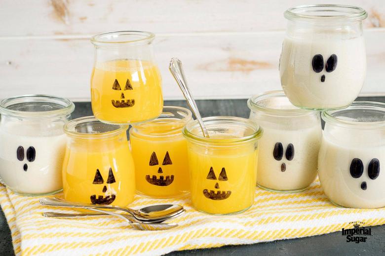 Ghost and Pumpkin Gelatin Cups