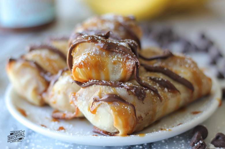 Cinnamon Sugar Banana Lumpia dixie