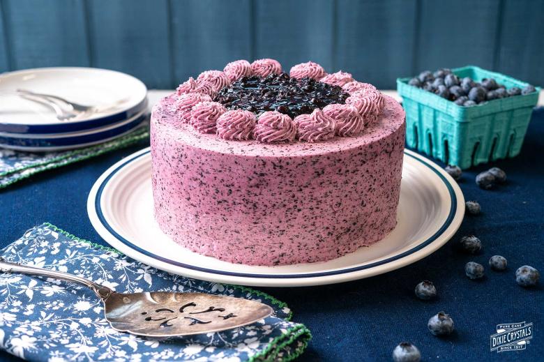 Triple Berry Sheet Cake with Cream Cheese Frosting