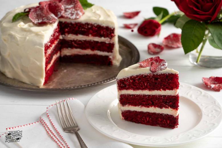 Red velvet and white rose mirror glaze cake – Freddy's Harajuku