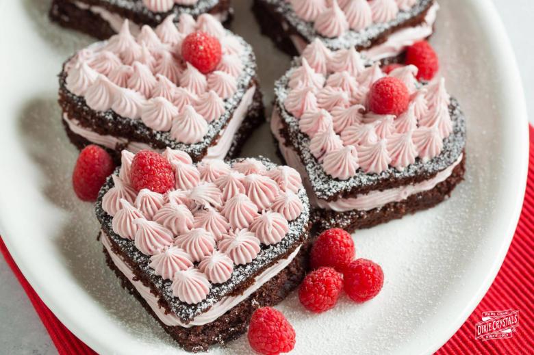 Heart-Shaped Chocolate Raspberry Cakes : Recipes : Cooking Channel Recipe |  Zoë François | Cooking Channel