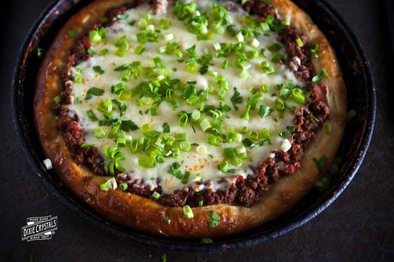 Deep Dish Sloppy Joe Pizza