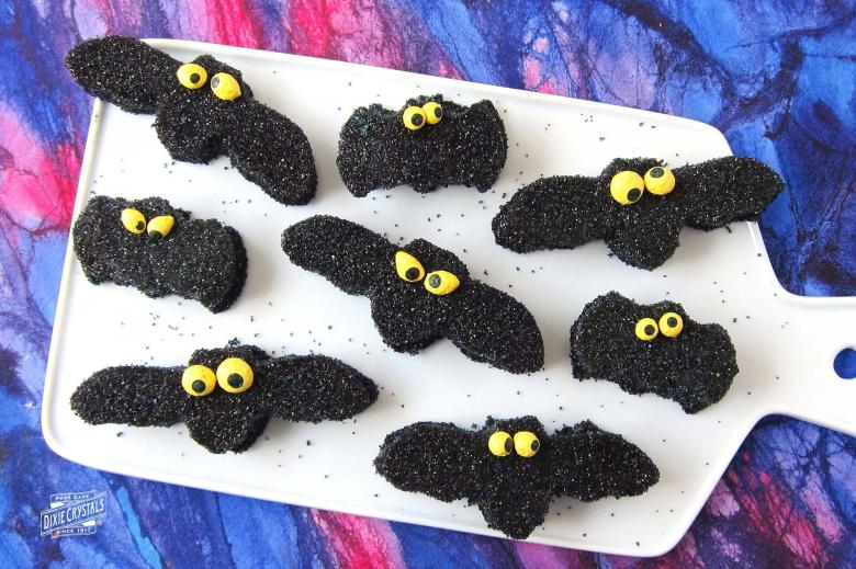 Gumdrop Bats with Homemade Candy Eyes | Dixie Crystals