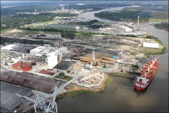 Overhead view of the manufacturing plant