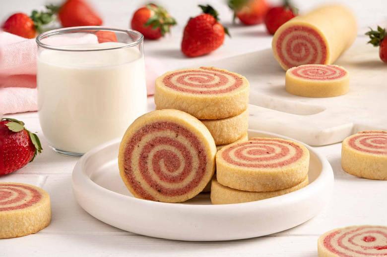 Strawberry Pinwheel Cookies
