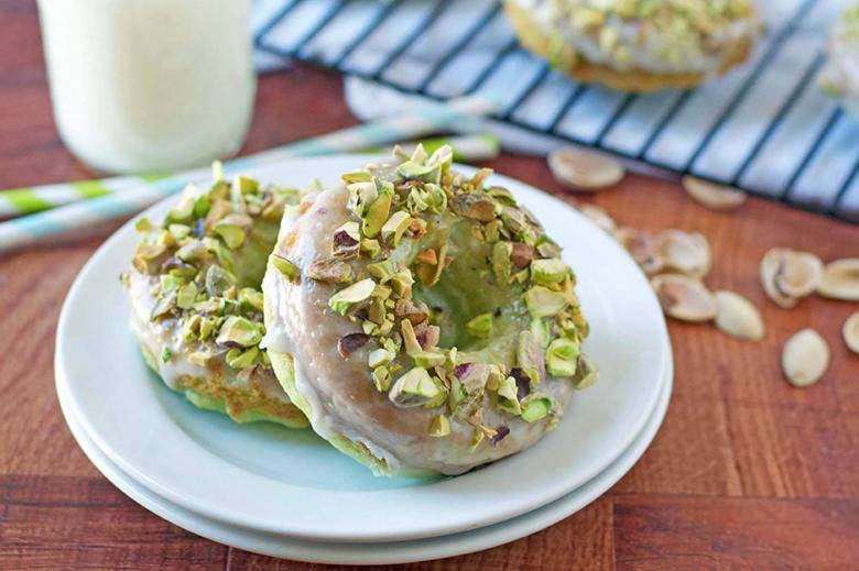 Baked Pistachio Doughnuts