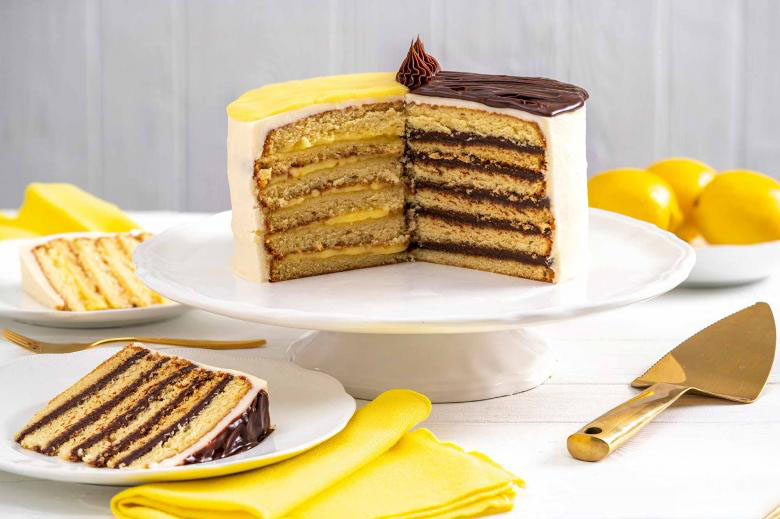 Lemon And Chocolate Doberge Cake