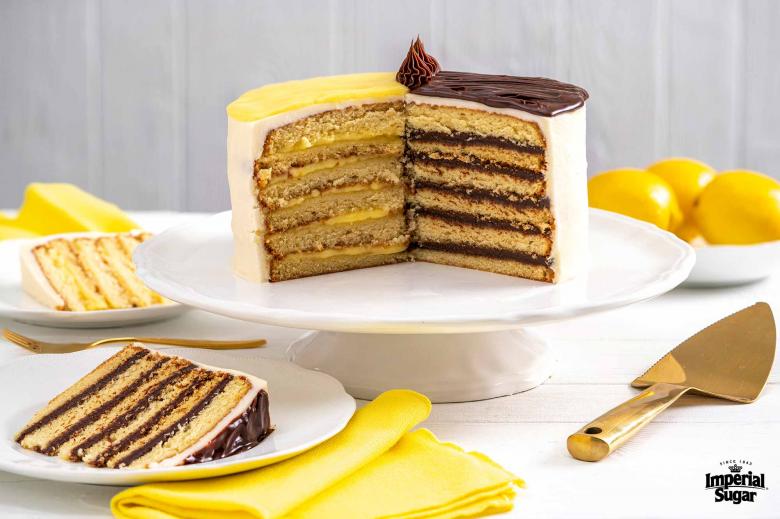 Lemon And Chocolate Doberge Cake