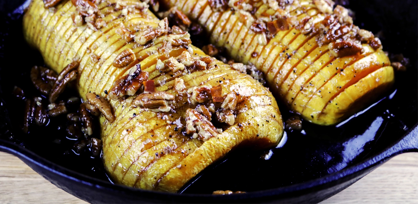Maple Pecan Glazed Butternut Squash