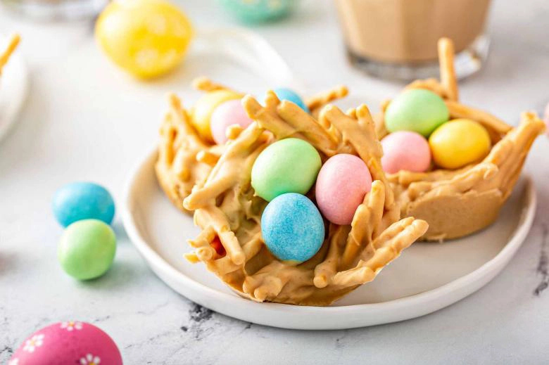 Easter Egg Peanut Butter Haystacks