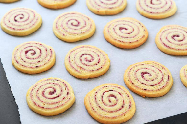 Cranberry Almond Swirl Cookies