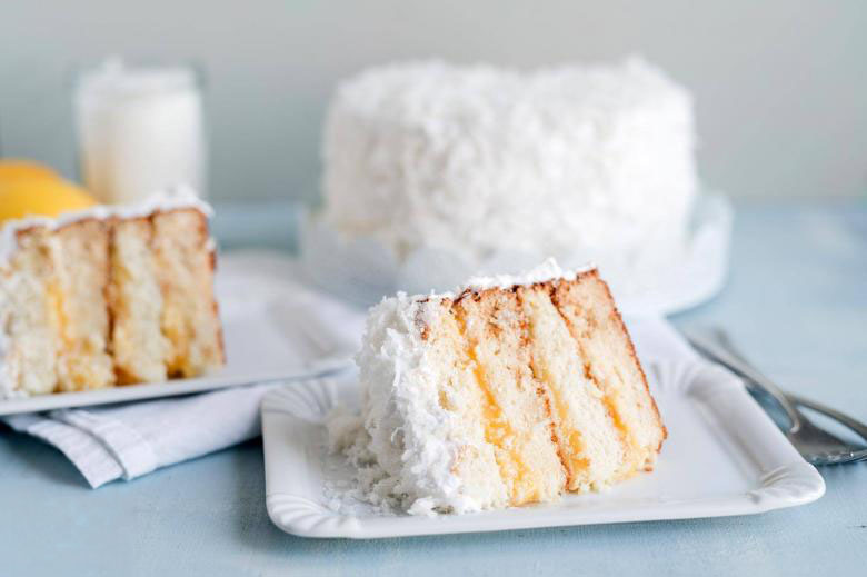Lemon Buttermilk Cake With Fluffy Lemon Frosting And Coconut