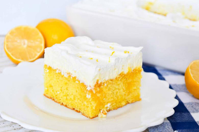 Lemon Curd Poke Cake